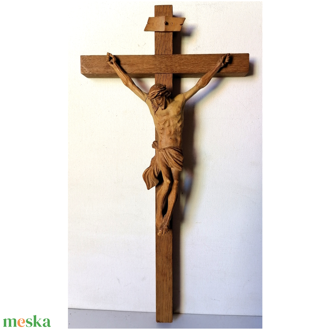 Gyönyörű faragott Jézus feszület olasz fafaragó mestertől - otthon & életmód - vallás - kereszt - Meska.hu