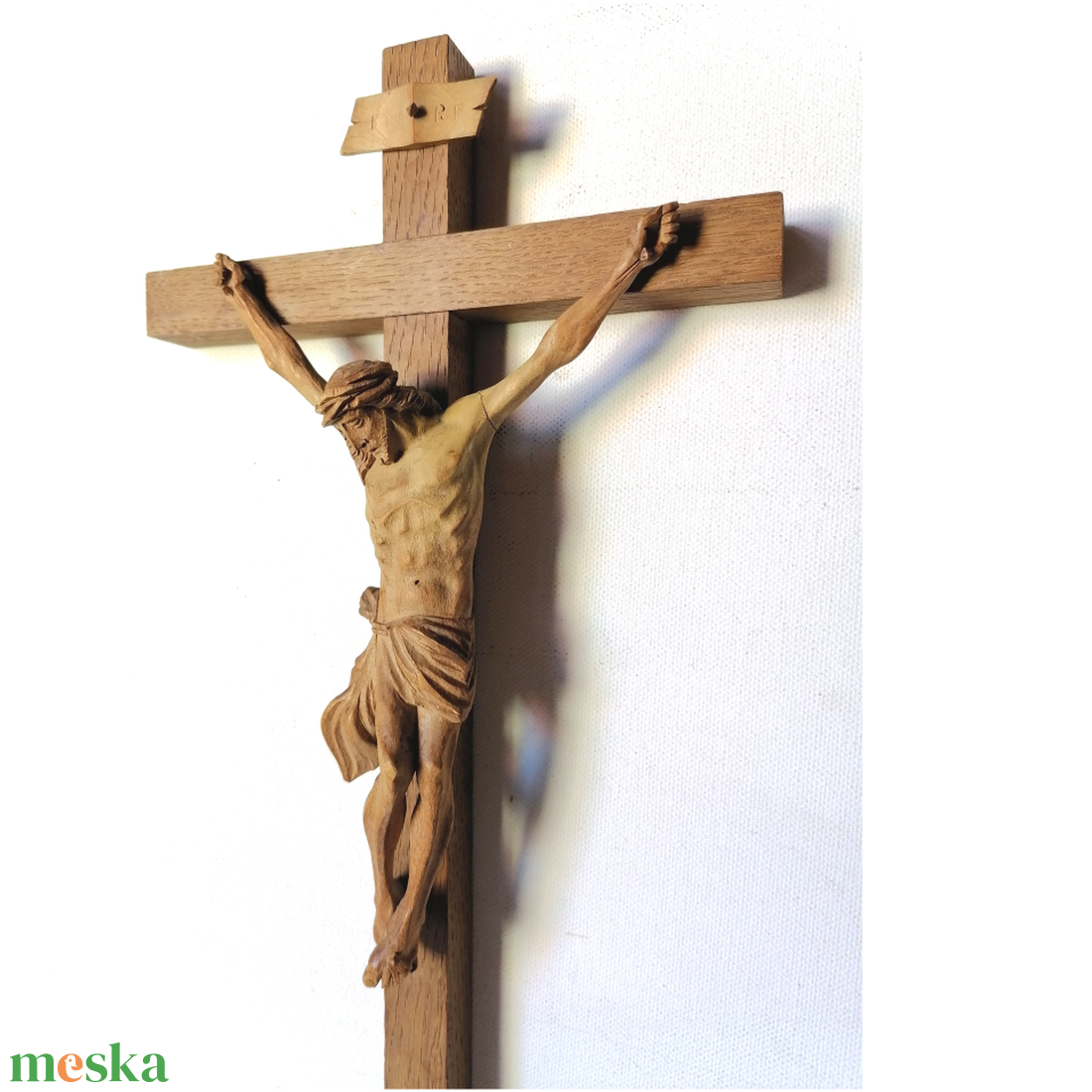 Gyönyörű faragott Jézus feszület olasz fafaragó mestertől - otthon & életmód - vallás - kereszt - Meska.hu