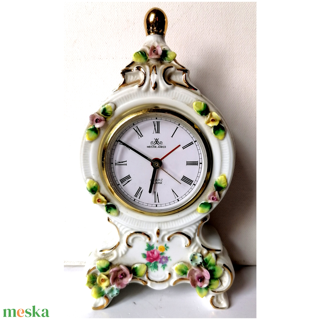 Vintage gyönyörű asztali porcelán óra - otthon & életmód - dekoráció - fali és függő dekoráció - falióra & óra - Meska.hu