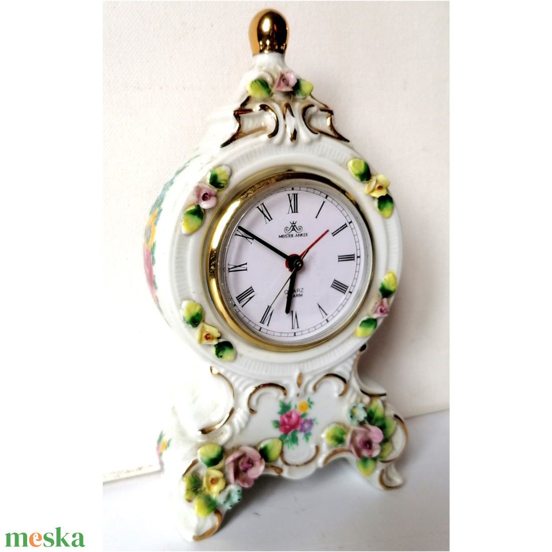 Vintage gyönyörű asztali porcelán óra - otthon & életmód - dekoráció - fali és függő dekoráció - falióra & óra - Meska.hu