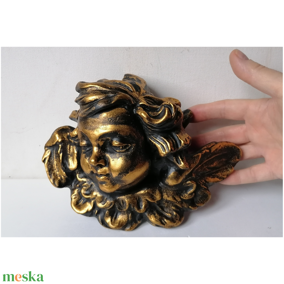 Aranyos angyalka fej szobor 22 cm nagy - karácsony - karácsonyi lakásdekoráció - karácsonyi manók, figurák - Meska.hu