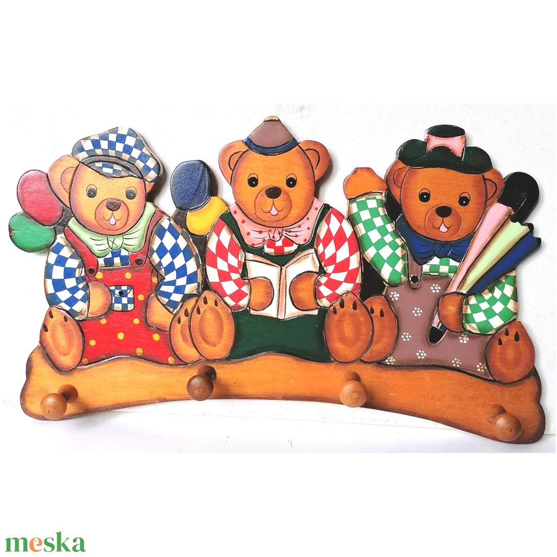 Vintage macikás gyerek ruhafogas - otthon & életmód - babaszoba, gyerekszoba - babaszoba dekoráció - Meska.hu