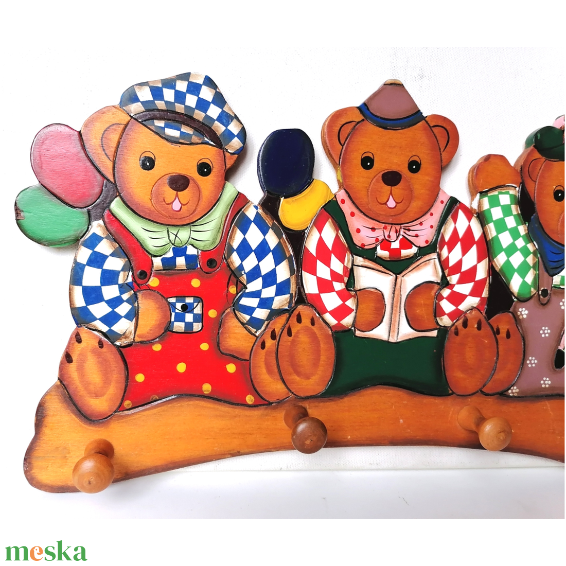 Vintage macikás gyerek ruhafogas - otthon & életmód - babaszoba, gyerekszoba - babaszoba dekoráció - Meska.hu