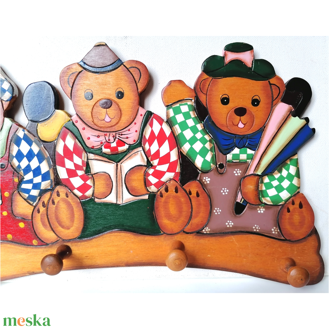 Vintage macikás gyerek ruhafogas - otthon & életmód - babaszoba, gyerekszoba - babaszoba dekoráció - Meska.hu