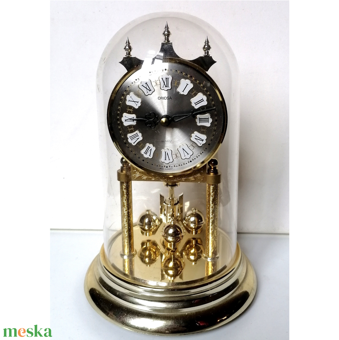 Vintage búrás, aranyszínű forgóingás óra - otthon & életmód - dekoráció - fali és függő dekoráció - falióra & óra - Meska.hu