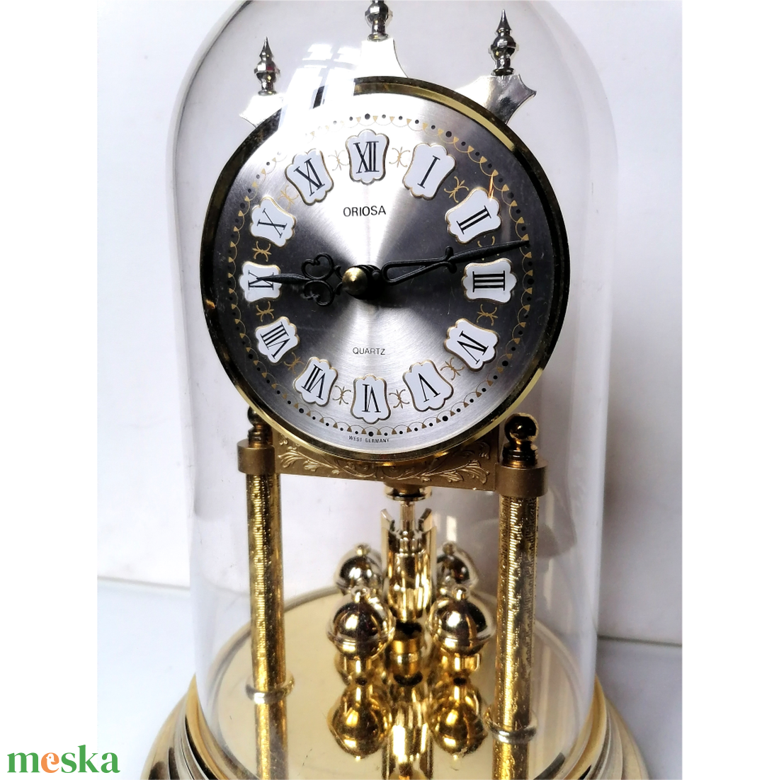 Vintage búrás, aranyszínű forgóingás óra - otthon & életmód - dekoráció - fali és függő dekoráció - falióra & óra - Meska.hu