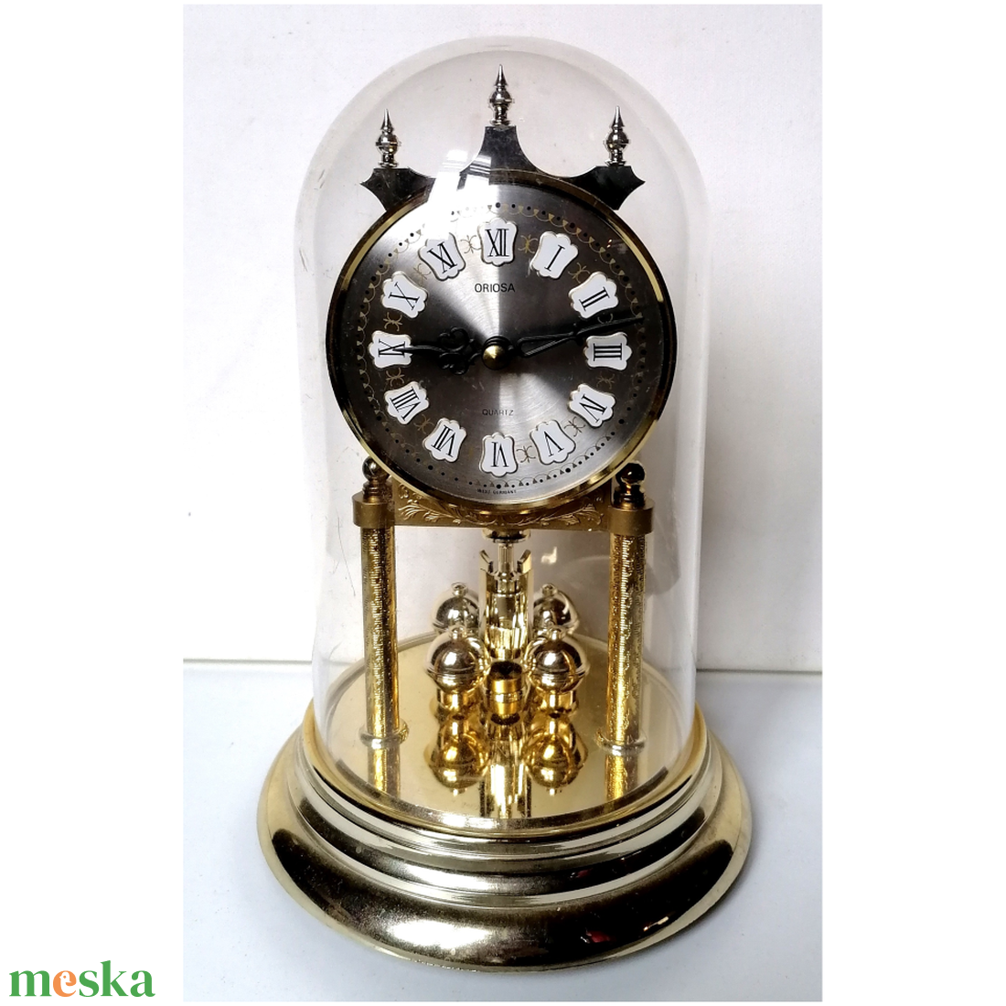 Vintage búrás, aranyszínű forgóingás óra - otthon & életmód - dekoráció - fali és függő dekoráció - falióra & óra - Meska.hu