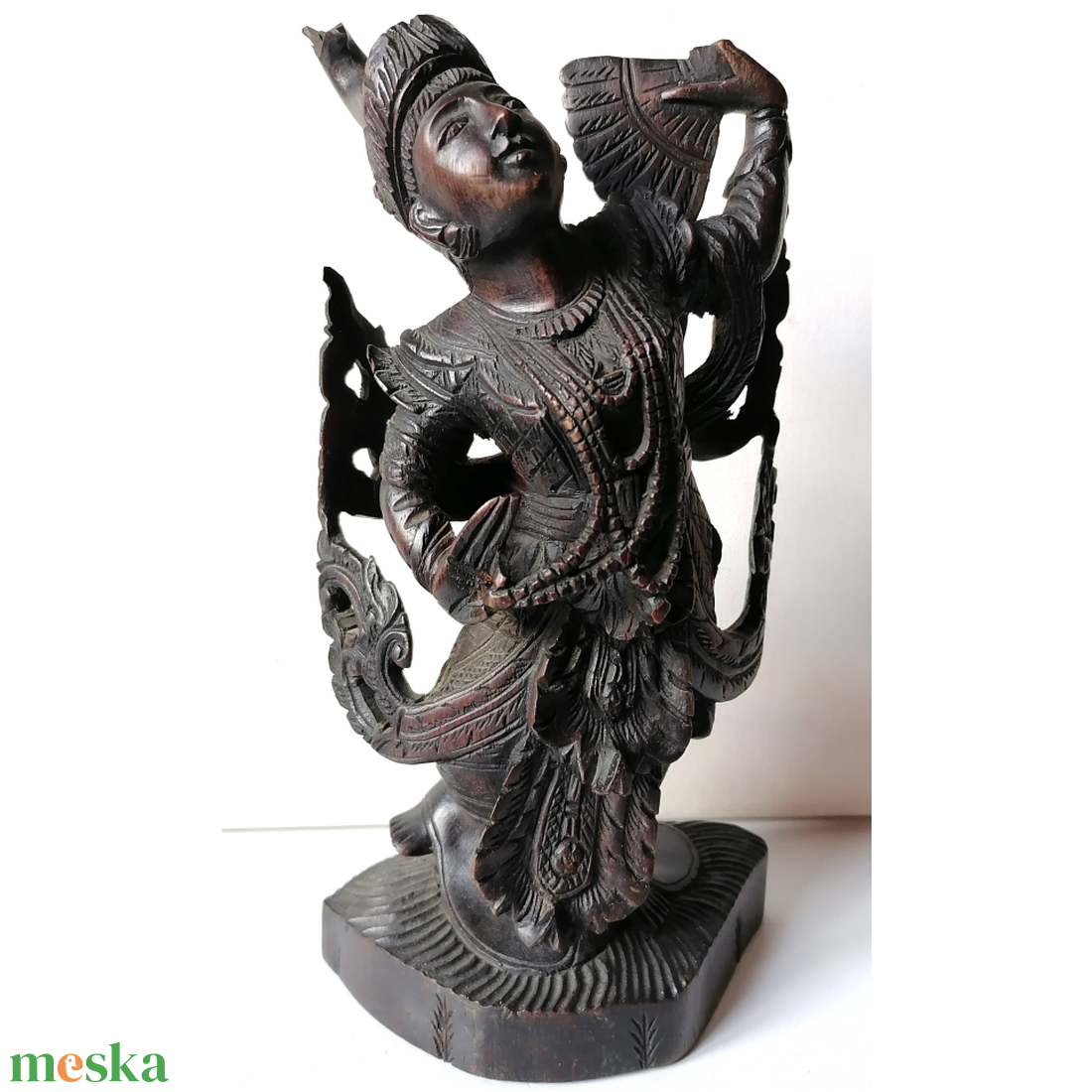 Antik, Jáva szigetén készült táncosnő szobor - művészet - szobor - fa szobor - Meska.hu