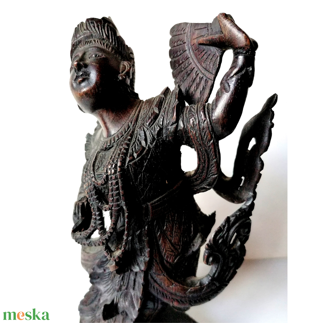 Antik, Jáva szigetén készült táncosnő szobor - művészet - szobor - fa szobor - Meska.hu