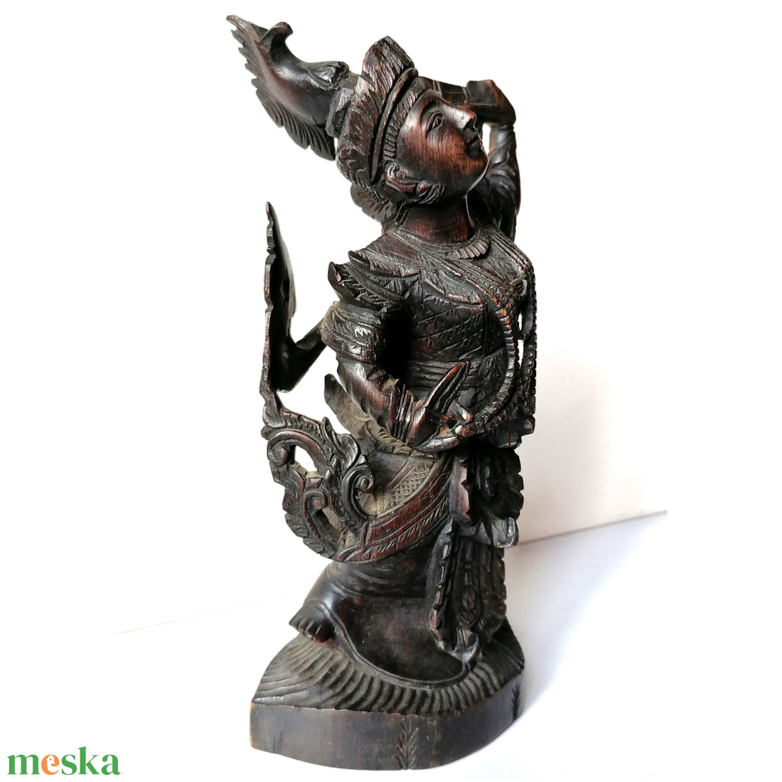 Antik, Jáva szigetén készült táncosnő szobor - művészet - szobor - fa szobor - Meska.hu