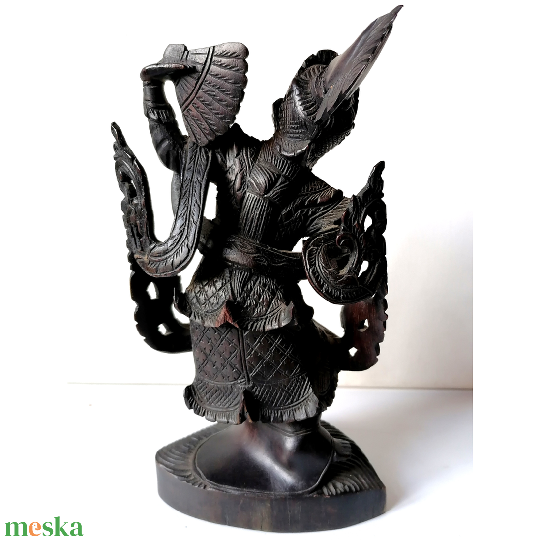 Antik, Jáva szigetén készült táncosnő szobor - művészet - szobor - fa szobor - Meska.hu