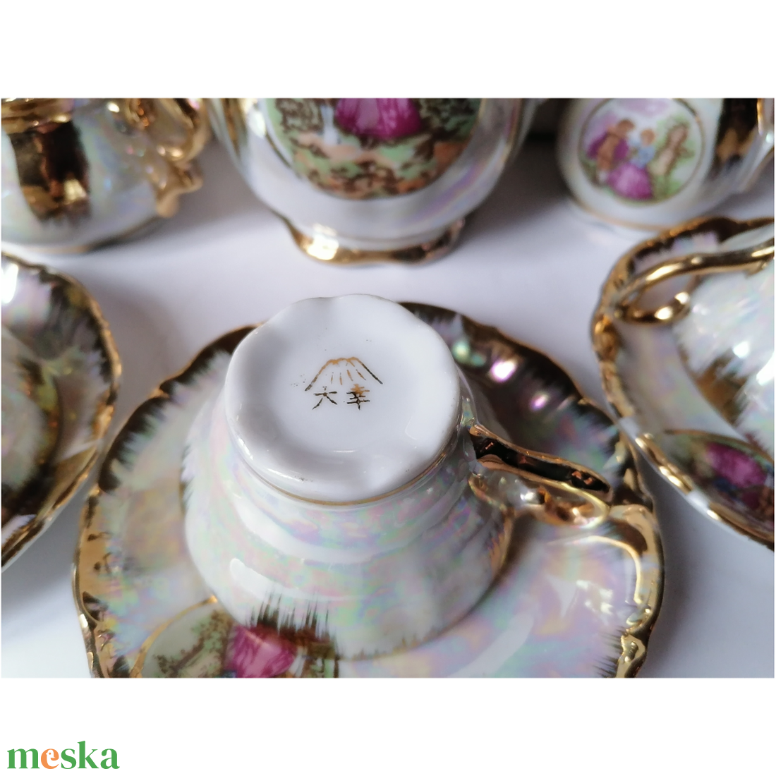 Vintage aranyozott Japán teáskészlet - otthon & életmód - konyhafelszerelés, tálalás - tálalás - teás- és kávés pohár, készlet - Meska.hu