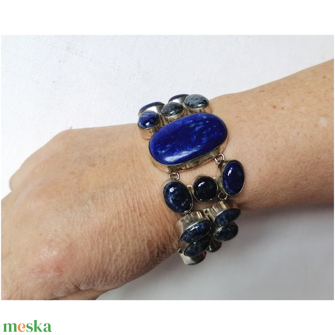 Gyönyörű Lapis lazuli karkötő - ékszer - karkötő - ásványkarkötő - Meska.hu