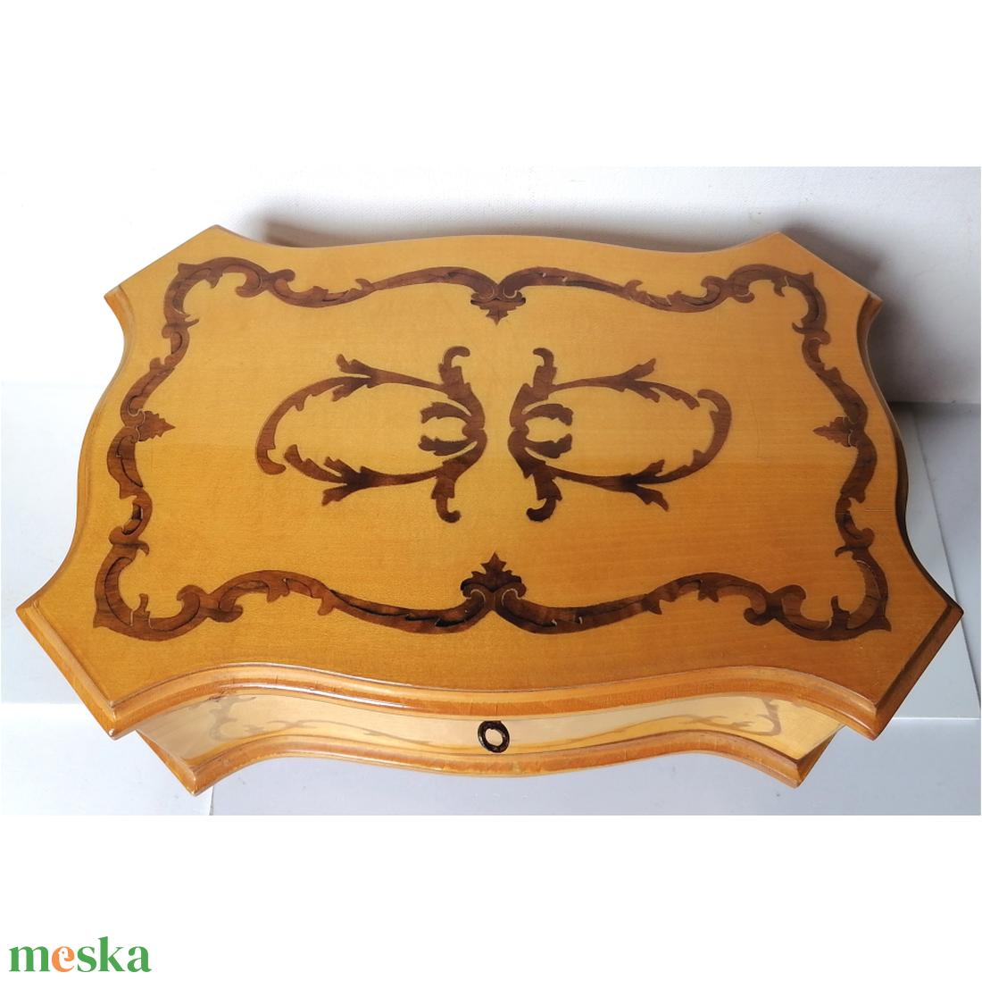 Barokk mintás intarziás kincses doboz - otthon & életmód - dekoráció - asztal és polc dekoráció - díszdoboz - Meska.hu