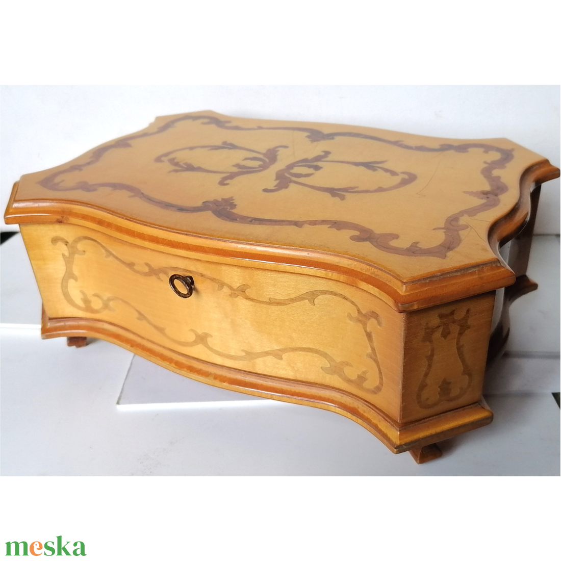 Barokk mintás intarziás kincses doboz - otthon & életmód - dekoráció - asztal és polc dekoráció - díszdoboz - Meska.hu