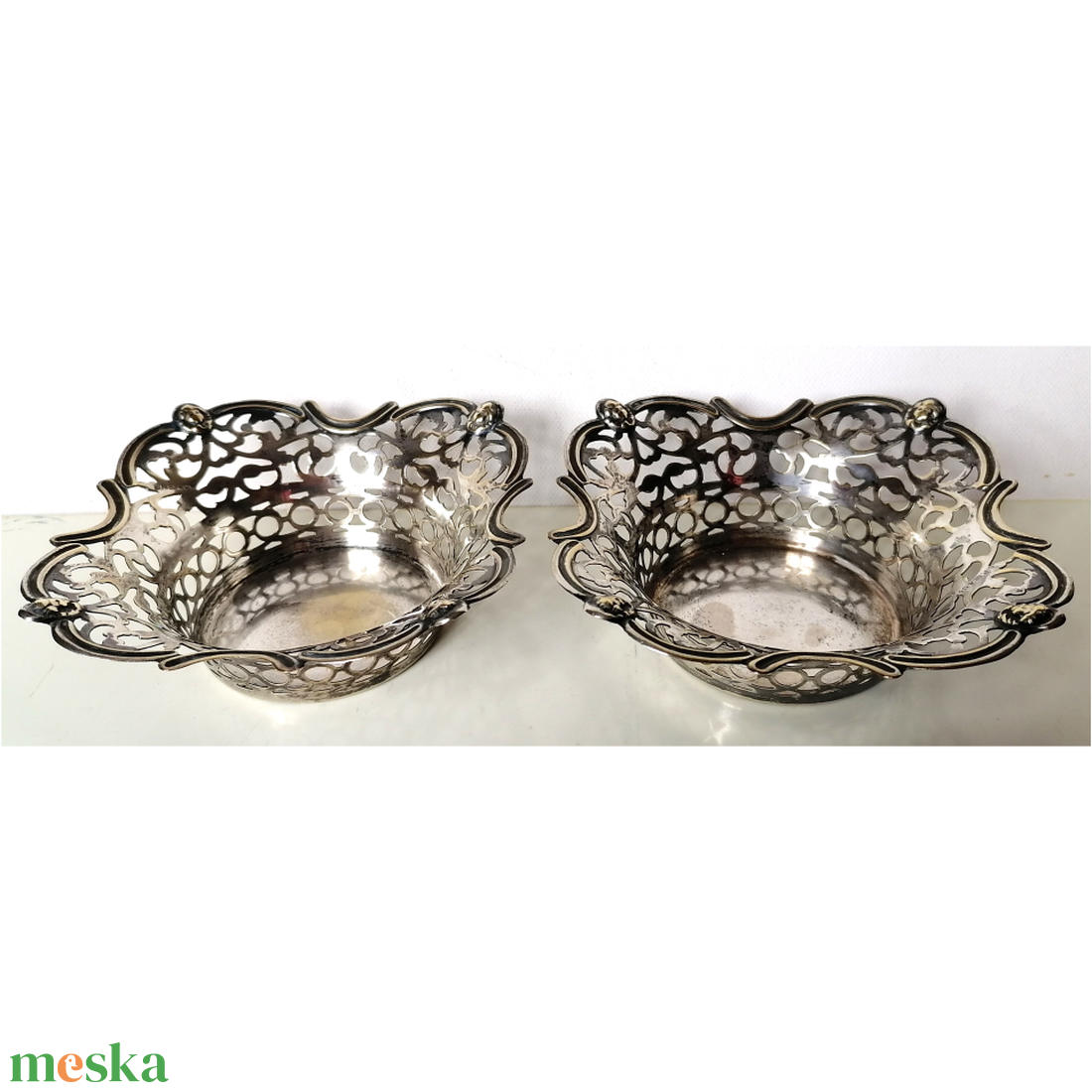 Edward korabeli áttört mintás kínáló 2 db - otthon & életmód - konyhafelszerelés, tálalás - tálalás - kínálótál - Meska.hu