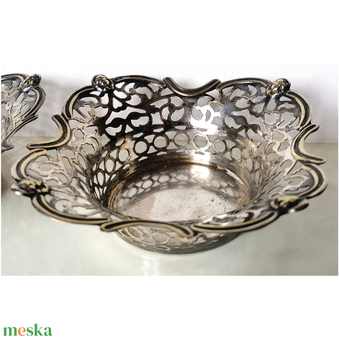 Edward korabeli áttört mintás kínáló 2 db - otthon & életmód - konyhafelszerelés, tálalás - tálalás - kínálótál - Meska.hu