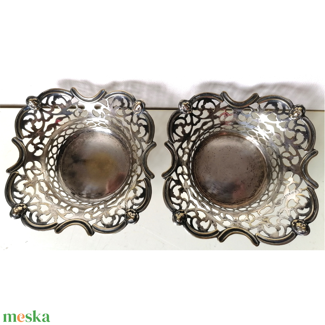 Edward korabeli áttört mintás kínáló 2 db - otthon & életmód - konyhafelszerelés, tálalás - tálalás - kínálótál - Meska.hu