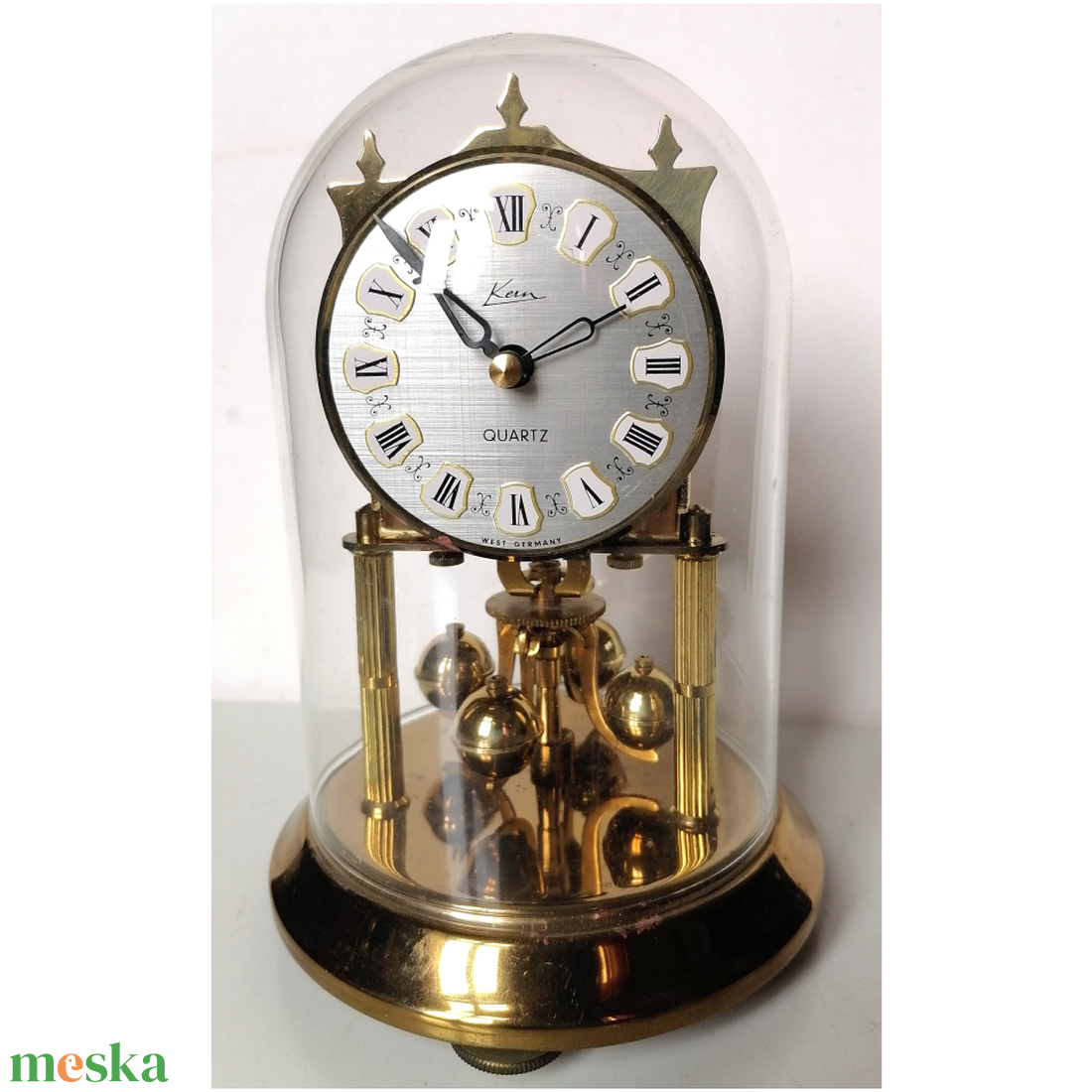 Vintage üvegbúrás, Kern márkájú forgóingás óra - otthon & életmód - dekoráció - fali és függő dekoráció - falióra & óra - Meska.hu
