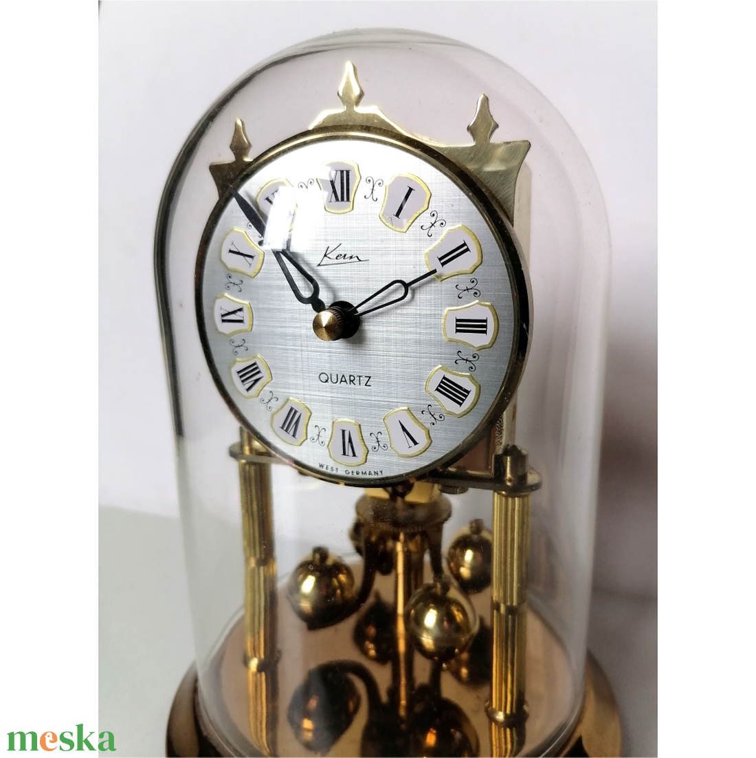 Vintage üvegbúrás, Kern márkájú forgóingás óra - otthon & életmód - dekoráció - fali és függő dekoráció - falióra & óra - Meska.hu