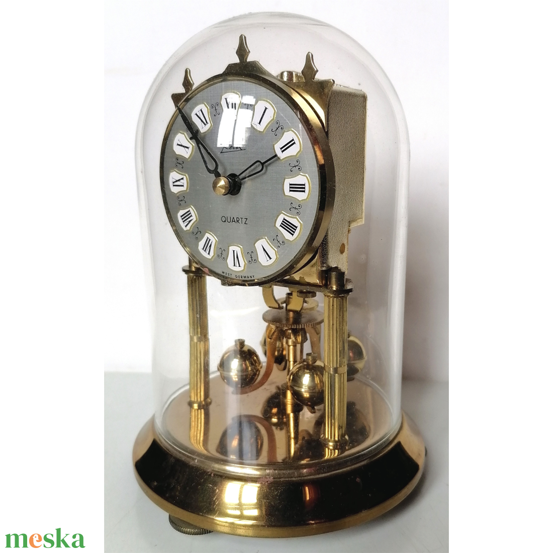 Vintage üvegbúrás, Kern márkájú forgóingás óra - otthon & életmód - dekoráció - fali és függő dekoráció - falióra & óra - Meska.hu