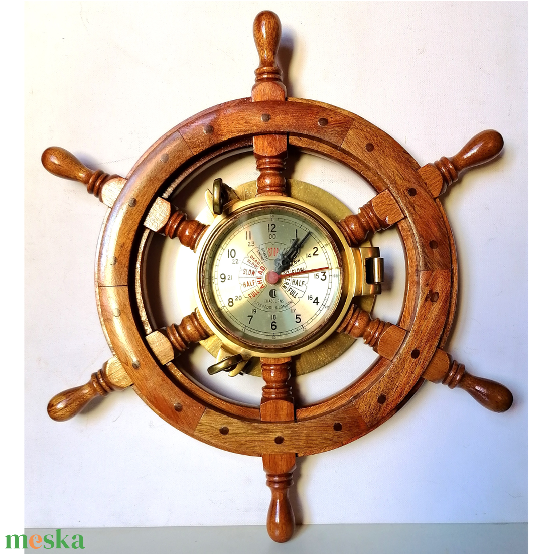 Vintázs hajókormány óra, telegráf, bendix - otthon & életmód - dekoráció - fali és függő dekoráció - falióra & óra - Meska.hu