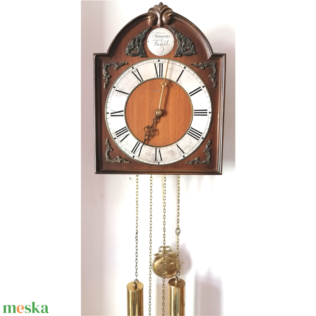 Kétsúlyos Német ingaóra, 8 napos járatú - otthon & életmód - dekoráció - fali és függő dekoráció - falióra & óra - Meska.hu