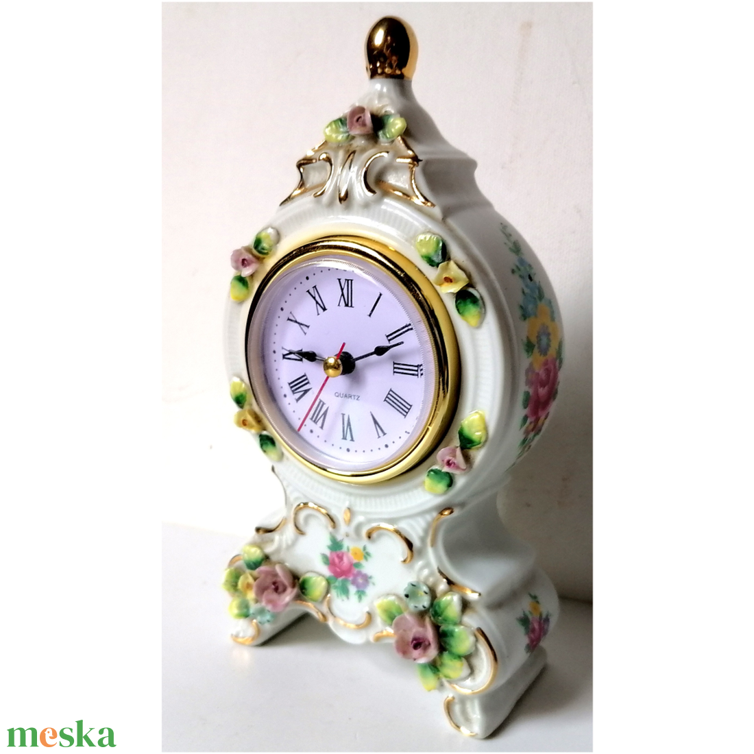 Vintage gyönyörű asztali porcelán óra - otthon & életmód - dekoráció - fali és függő dekoráció - falióra & óra - Meska.hu