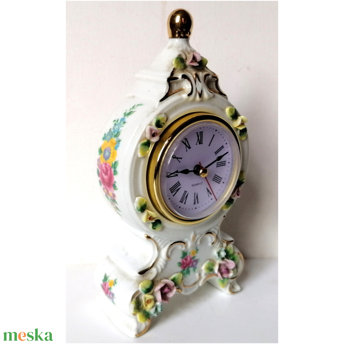 Vintage gyönyörű asztali porcelán óra - otthon & életmód - dekoráció - fali és függő dekoráció - falióra & óra - Meska.hu