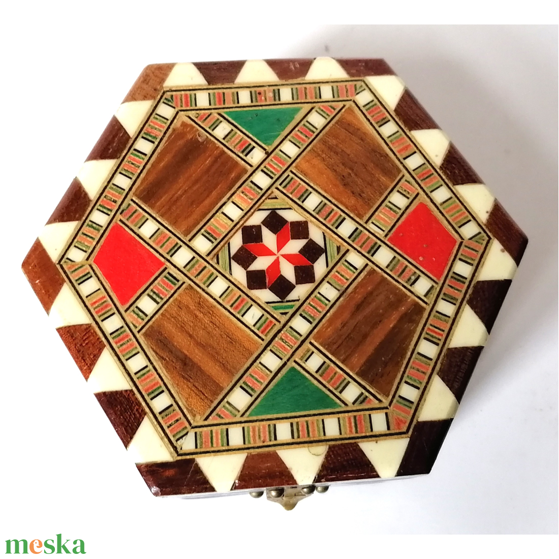 Intarzia berakásos tükrös ékszertartó doboz - otthon & életmód - dekoráció - asztal és polc dekoráció - díszdoboz - Meska.hu