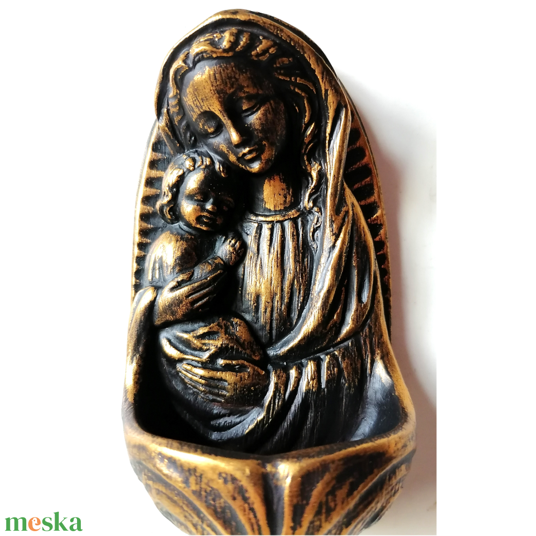 Csodaszép Mária és kis Jézus szenteltvíz tartó - otthon & életmód - vallás - kereszt - Meska.hu