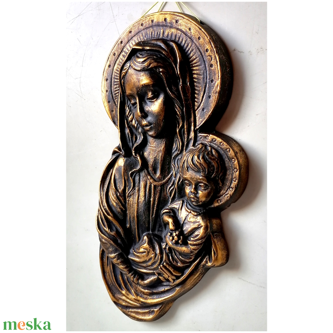 Mária a gyermek Jézussal, kerámia dombormű - otthon & életmód - dekoráció - dekoratív figurák és szobrok - Meska.hu