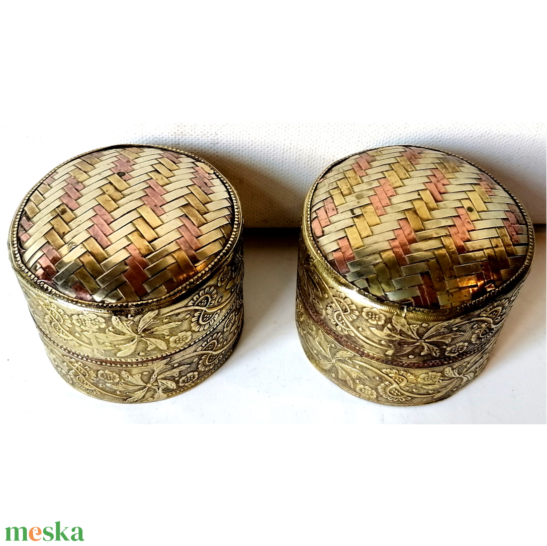 Vintage gyönyörű Kasmír, réz ékszeres dobozkák - otthon & életmód - dekoráció - asztal és polc dekoráció - díszdoboz - Meska.hu