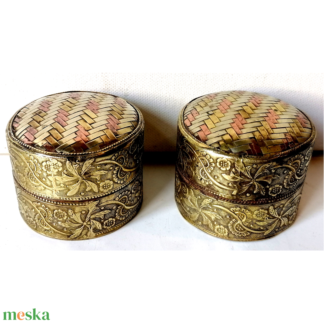 Vintage gyönyörű Kasmír, réz ékszeres dobozkák - otthon & életmód - dekoráció - asztal és polc dekoráció - díszdoboz - Meska.hu