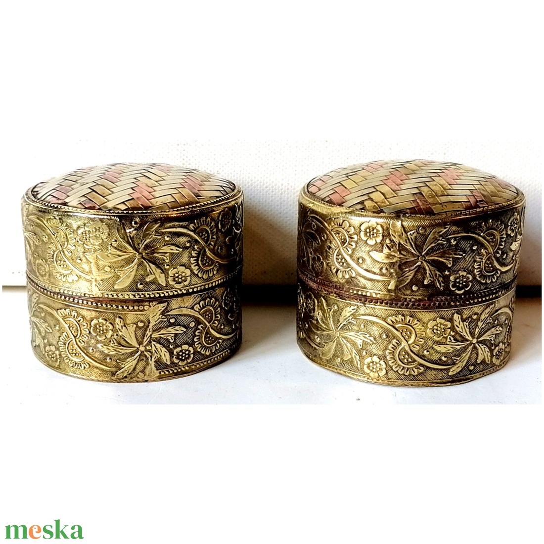 Vintage gyönyörű Kasmír, réz ékszeres dobozkák - otthon & életmód - dekoráció - asztal és polc dekoráció - díszdoboz - Meska.hu