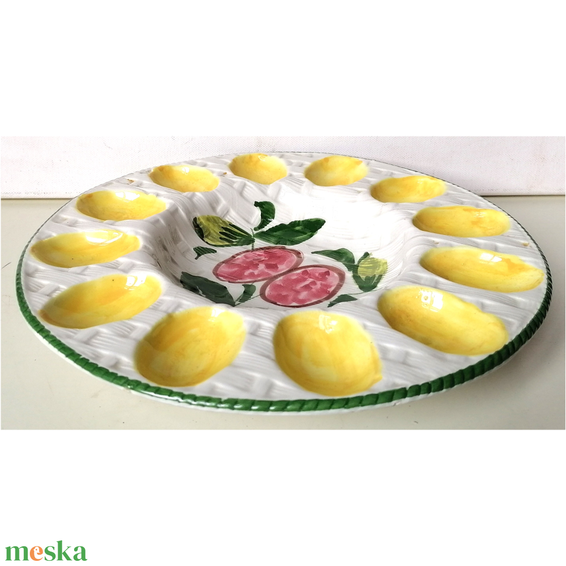 Vintage olasz húsvéti fajansz kínáló - otthon & életmód - konyhafelszerelés, tálalás - tálalás - kínálótál - Meska.hu