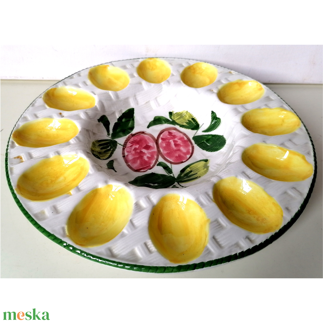 Vintage olasz húsvéti fajansz kínáló - otthon & életmód - konyhafelszerelés, tálalás - tálalás - kínálótál - Meska.hu