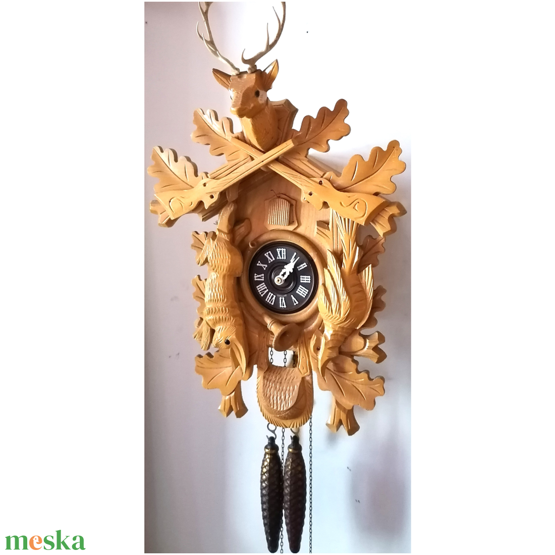 Nagyméretű faragott Schwarzwaldi kakukkos óra - otthon & életmód - dekoráció - fali és függő dekoráció - falióra & óra - Meska.hu