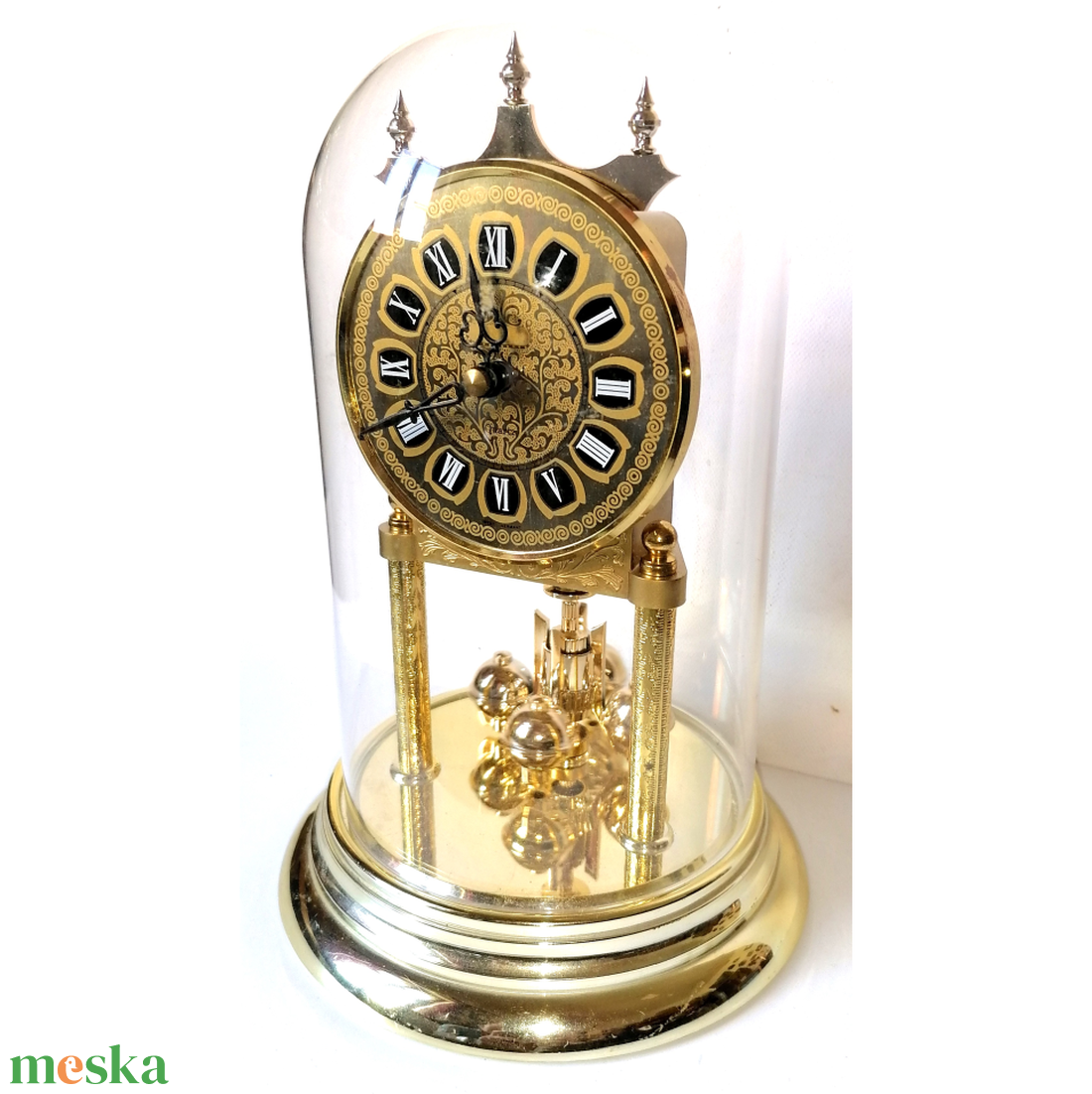 Vintage búrás, aranyszínű forgóingás óra - otthon & életmód - dekoráció - fali és függő dekoráció - falióra & óra - Meska.hu