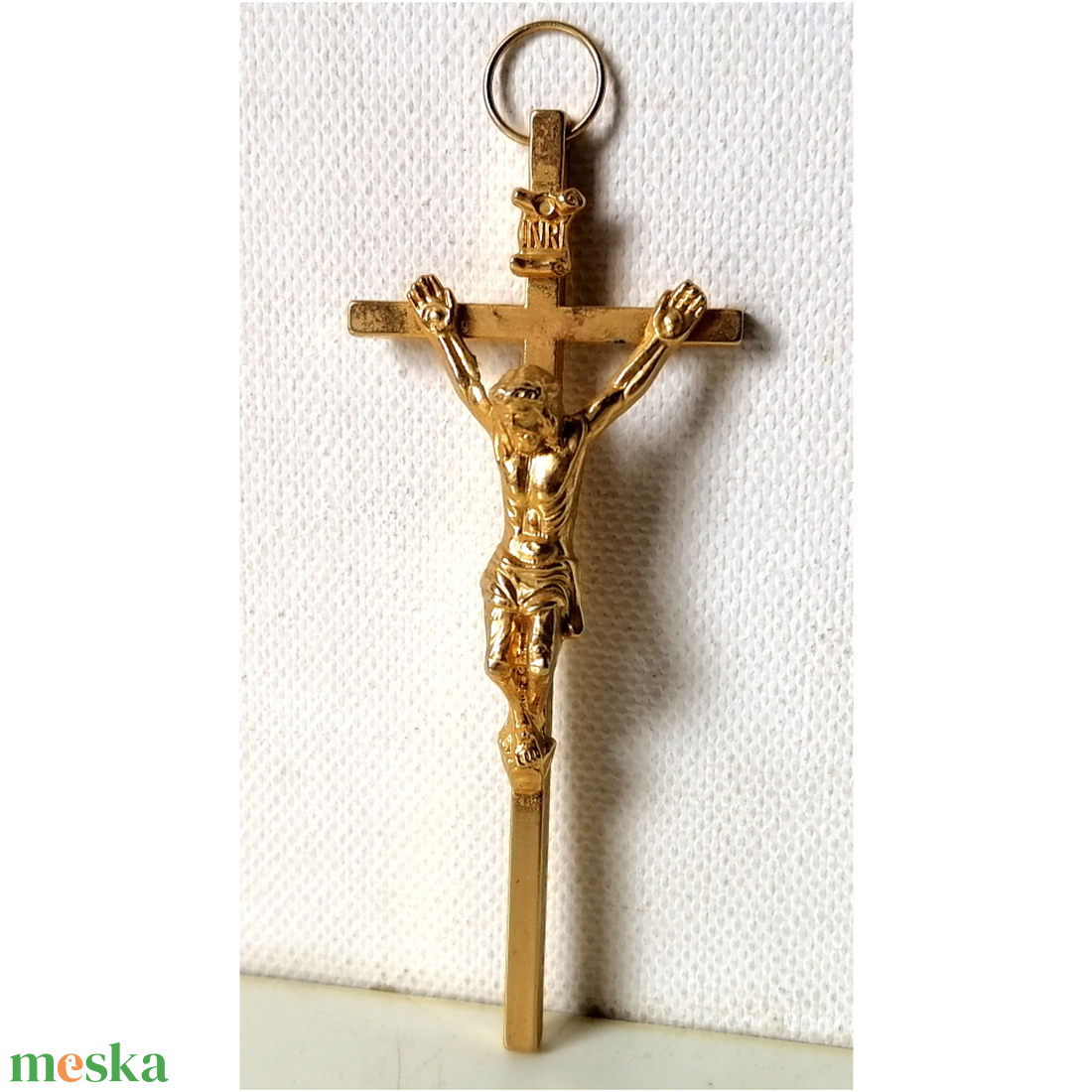Gyönyörű aranyszínű Jézus feszület - otthon & életmód - vallás - kereszt - Meska.hu