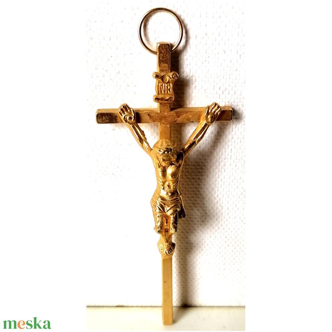 Gyönyörű aranyszínű Jézus feszület - otthon & életmód - vallás - kereszt - Meska.hu