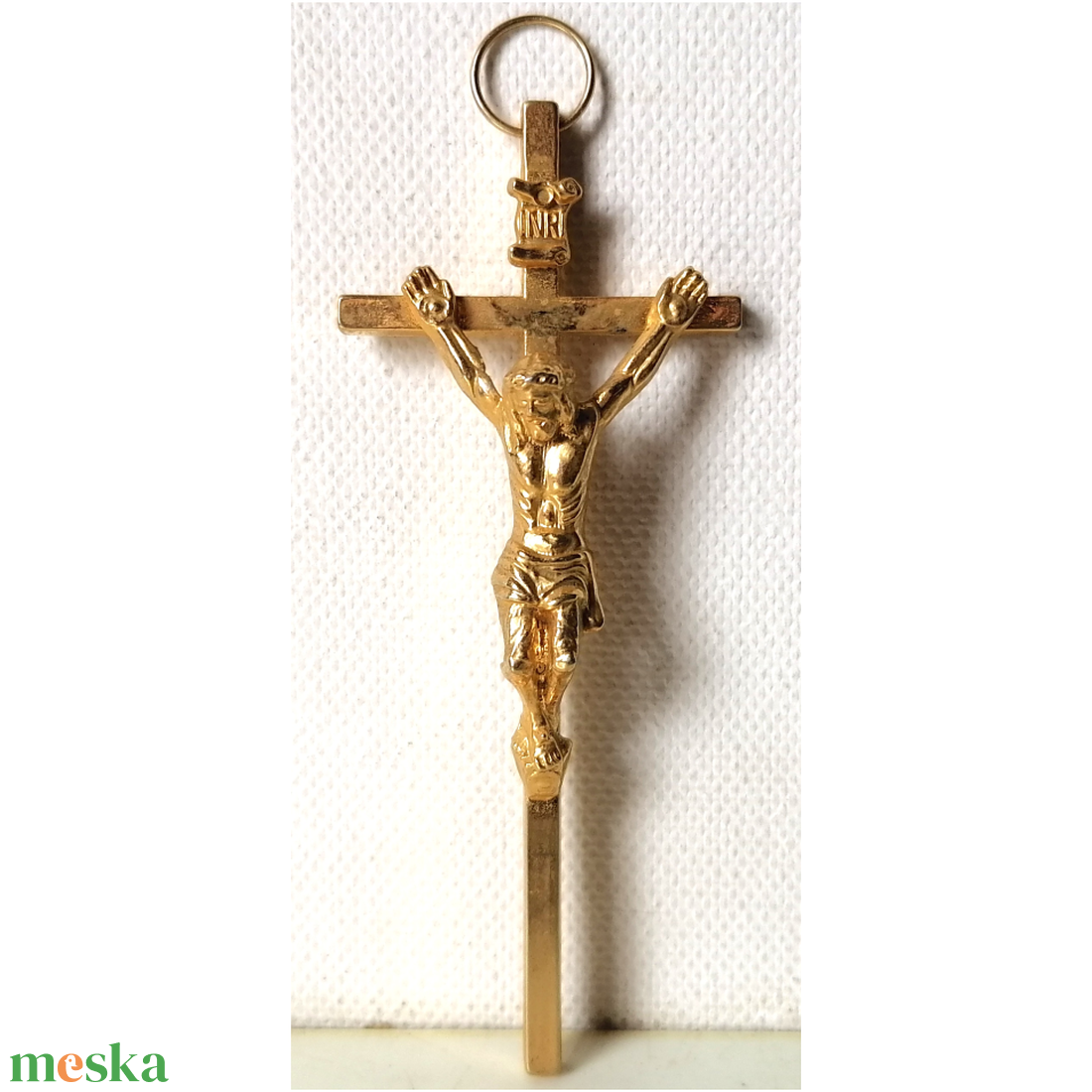 Gyönyörű aranyszínű Jézus feszület - otthon & életmód - vallás - kereszt - Meska.hu