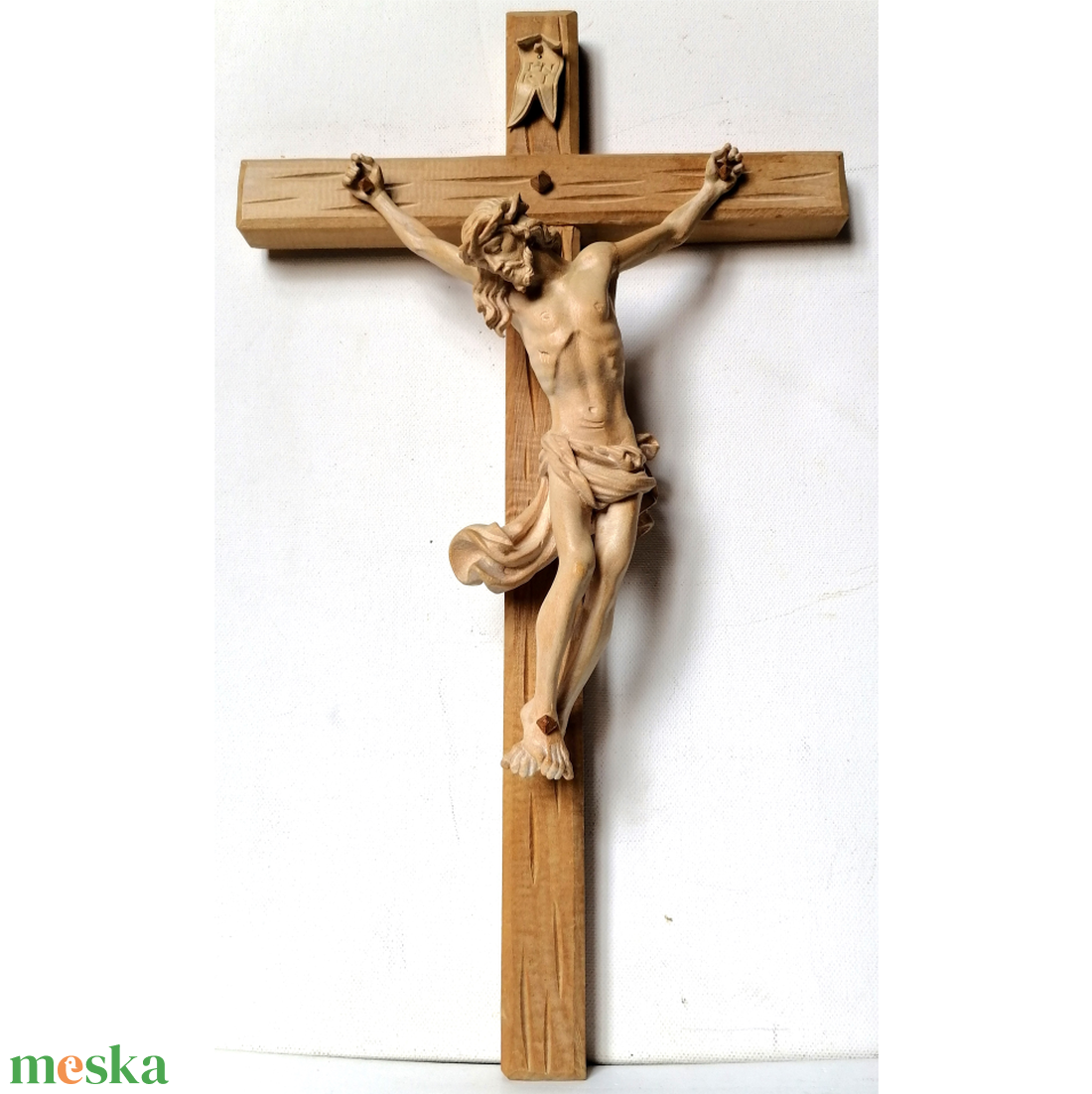 Nagyméretű kézzel faragott Jézus feszület - otthon & életmód - vallás - kereszt - Meska.hu