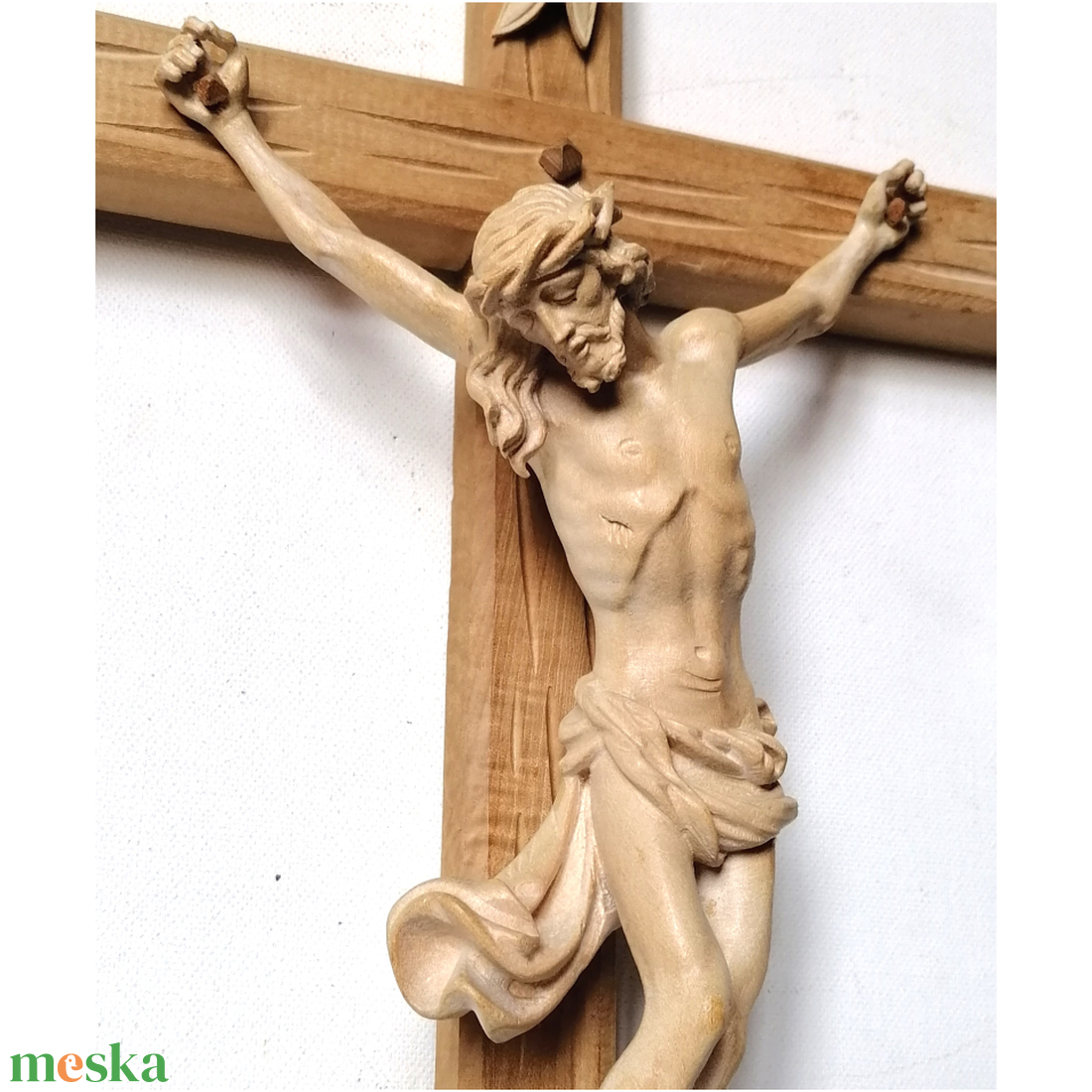 Nagyméretű kézzel faragott Jézus feszület - otthon & életmód - vallás - kereszt - Meska.hu