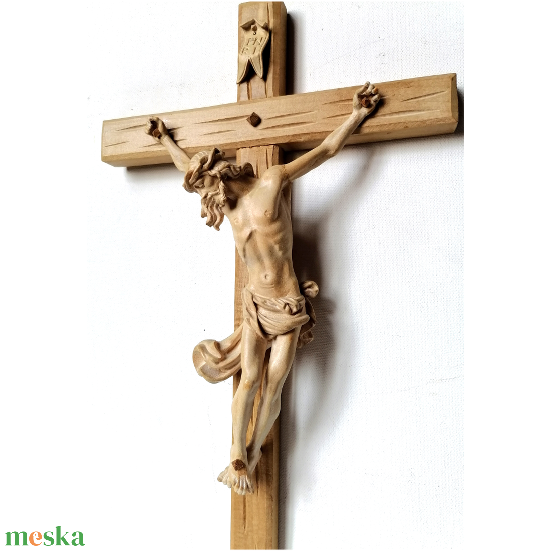Nagyméretű kézzel faragott Jézus feszület - otthon & életmód - vallás - kereszt - Meska.hu