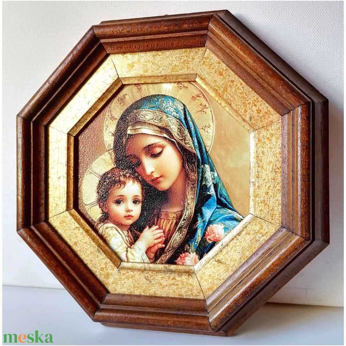 Mária és a kis Jézus, porcelán alapra készült kép - művészet - más művészeti ág - Meska.hu