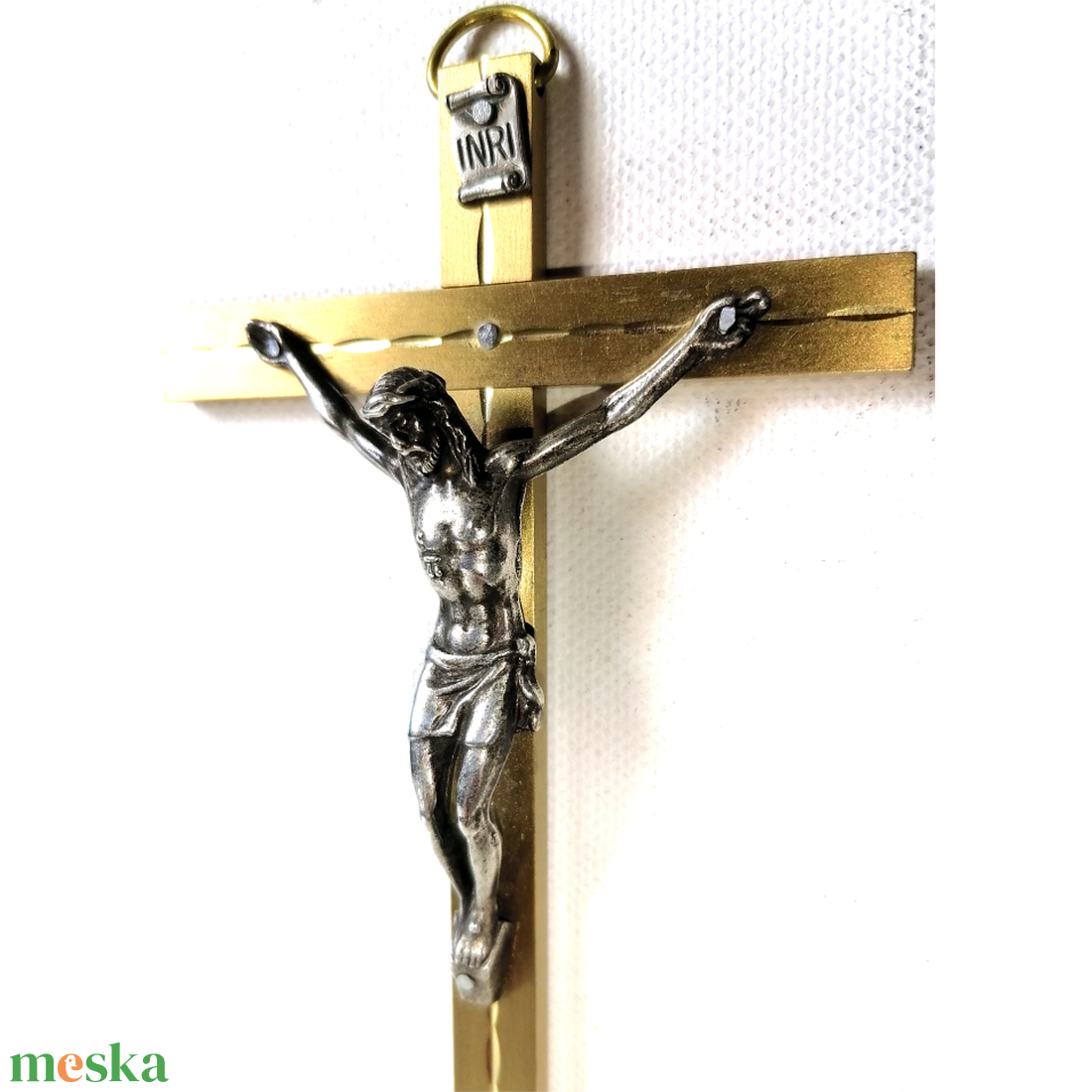 Vésett réz kereszt, ezüst Jézus feszület - otthon & életmód - vallás - kereszt - Meska.hu