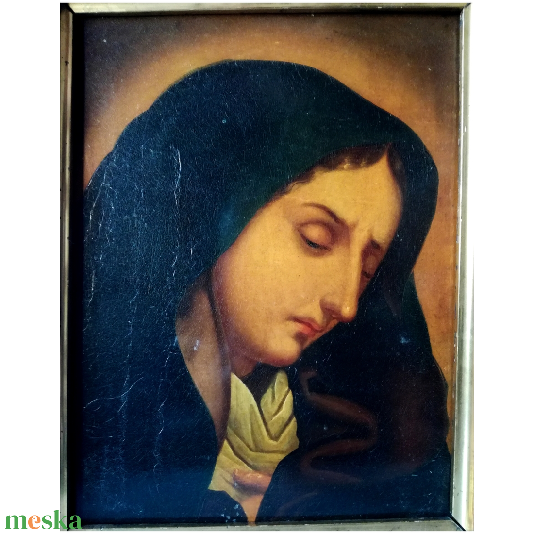 A Bűnbánó Madonna, Mater Dolorosa, antik olajfestmény - művészet - festmény - olajfestmény - Meska.hu