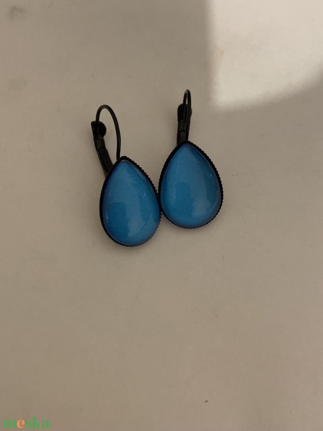 Francia kapcsos fülbevaló  - ékszer - fülbevaló - lógó csepp fülbevaló - Meska.hu