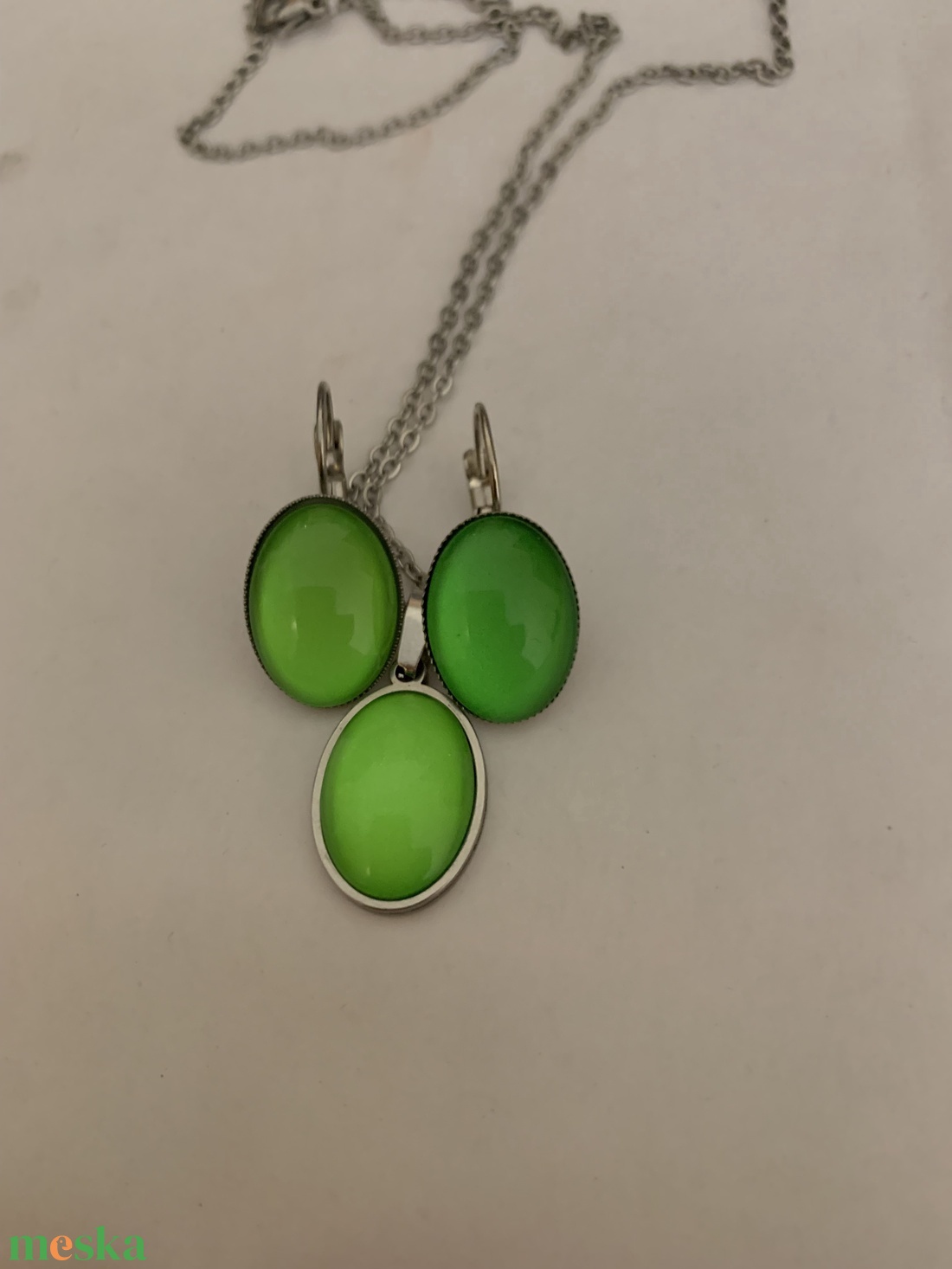 fülbevaló nyaklánc szett - ékszer - fülbevaló - lógó fülbevaló - Meska.hu